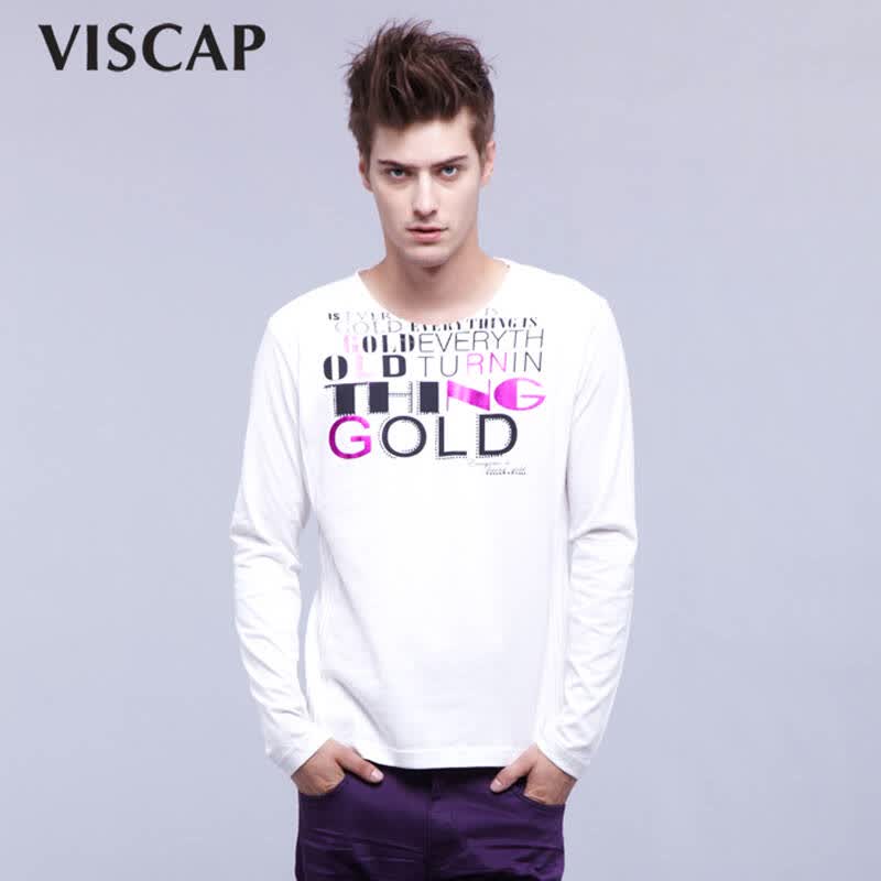 viscap维斯凯 2012男装秋季新品 图案棉镶钻休闲长袖t恤502311155 10
