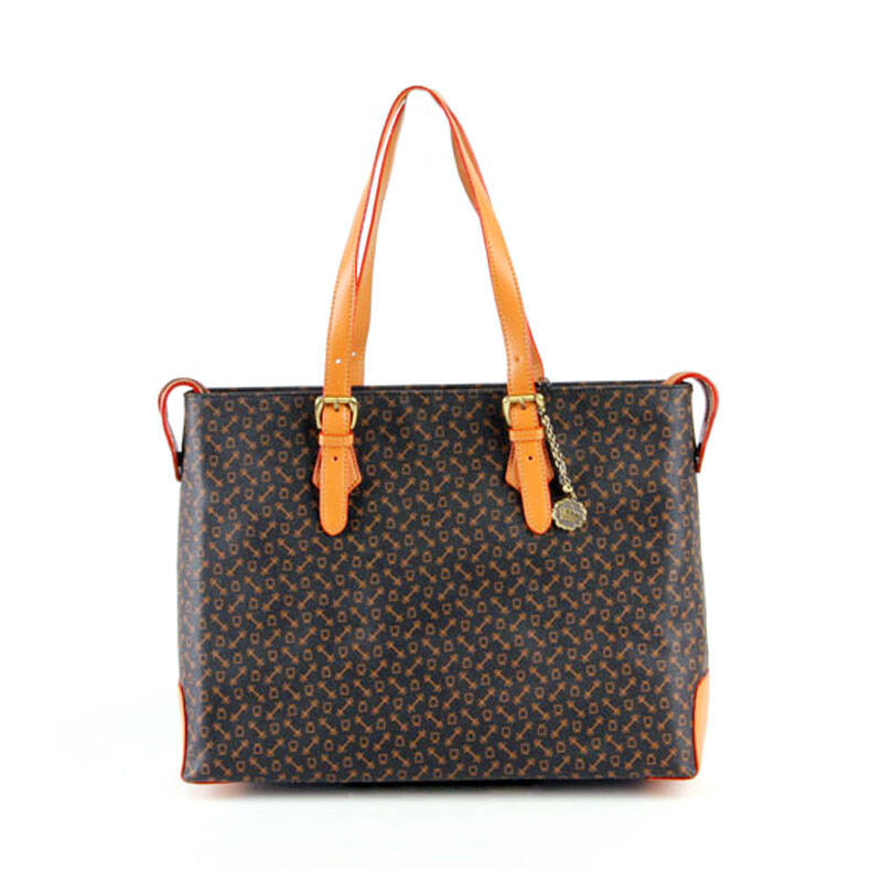 eliza crown 皇冠特殊pvc配牛皮女包311061黑色