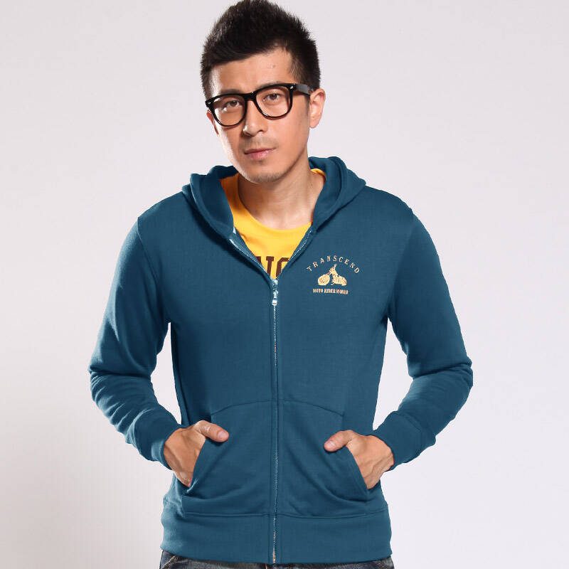 云田素衣 kumota 秋季新款男装长袖外套 拉链连帽 3色 灰蓝 l