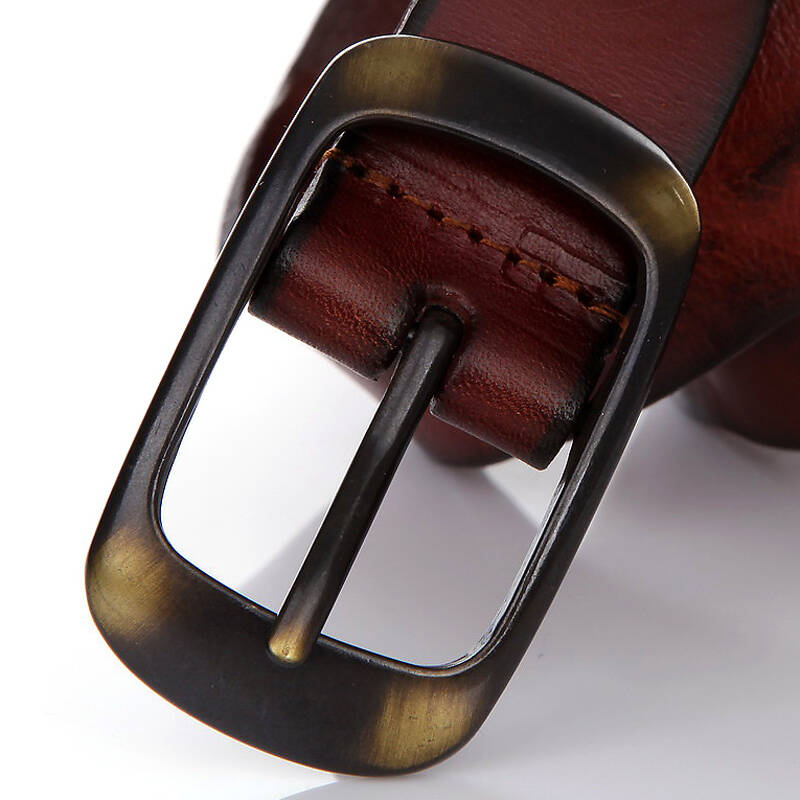 歌尔雅g-eryee女士头层牛皮腰带g10043pk158 棕红 1050mm(女士裤号31