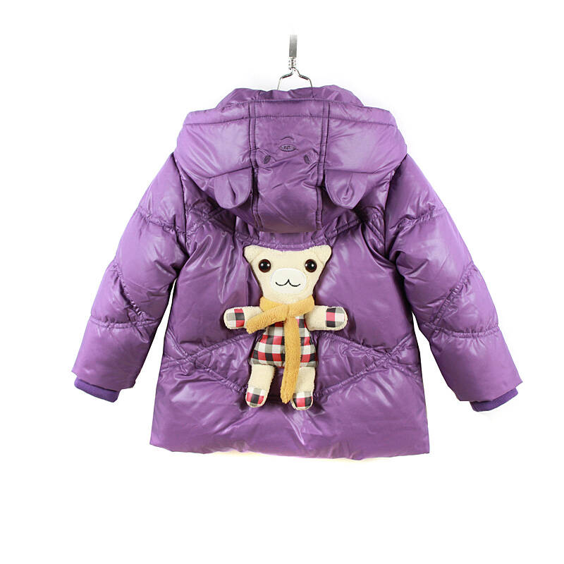 贝贝天地 秋冬女童新款时尚羽绒服 jo321 紫色 90