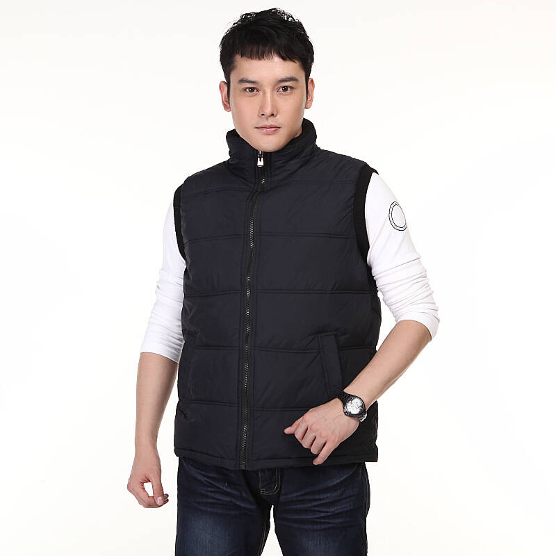 钰恒荣男士蚕丝棉户外时尚马甲208深蓝 l