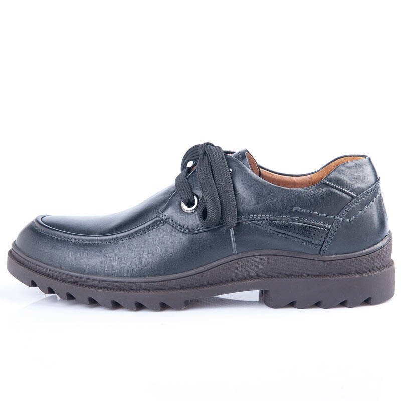 洋枪2012秋冬新品英伦日常休闲头层牛皮鞋yq11748 黑色 43