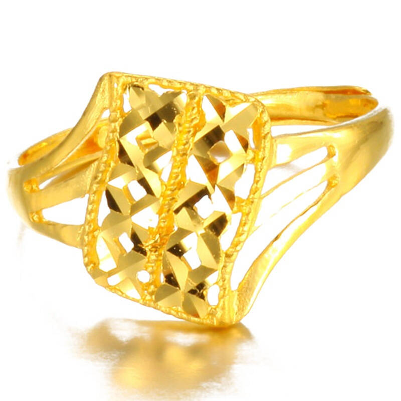 萃华金店 千足金黄金精品戒指 璀璨光华 2.56g