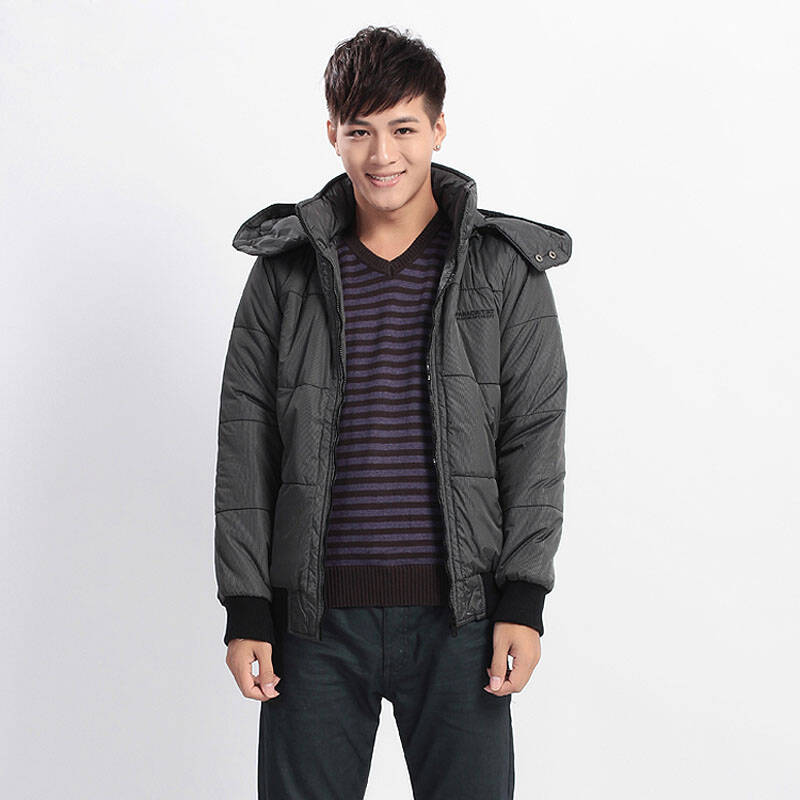 以纯2012新秋冬款男装色织棉衣外套11411034原价349元 黑色 m