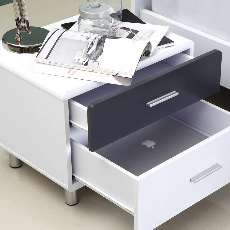 达美家具 现代简约床头柜 白色抽屉小床头柜子b822 蝴蝶兰