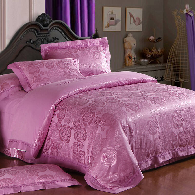 三和家纺 四件套 床品套件 婚庆用品 全棉贡缎提花四件套 床上用品