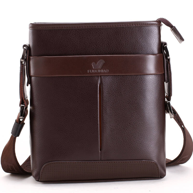 富贵鸟男士单肩斜跨包,勇士气质全牛皮体现81176-4