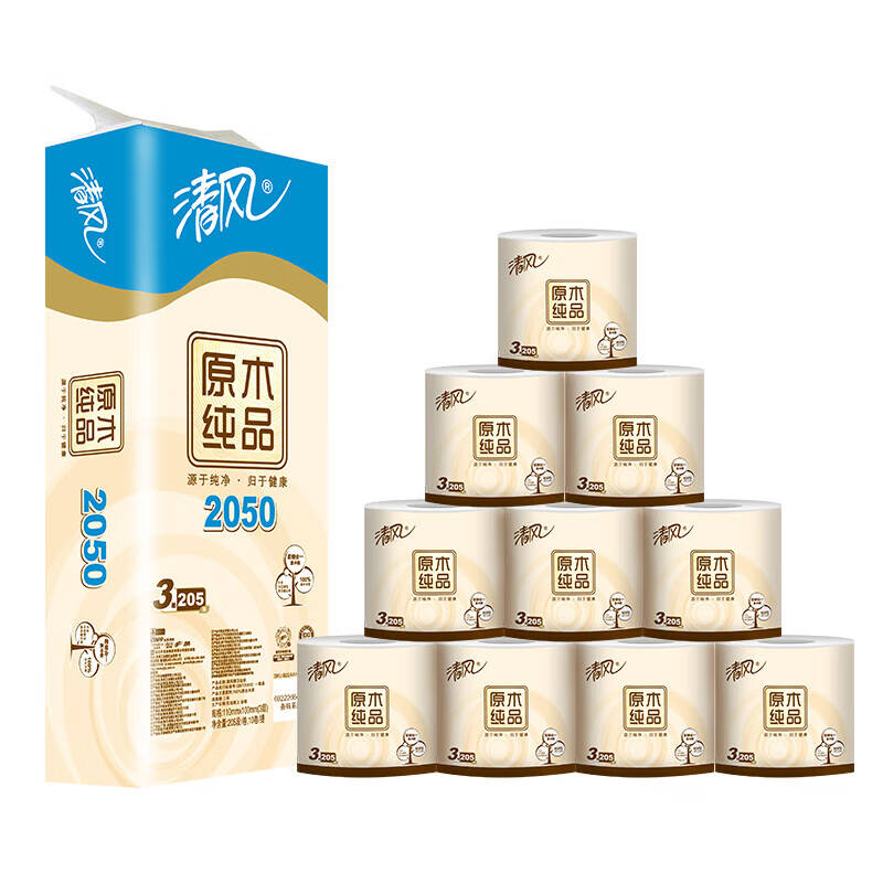 清风 有芯卷纸 205段*10卷*10提 B22AA1C