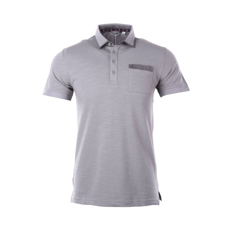 鸿星尔克erke男商务休闲微领t短袖t恤 石板灰 xl