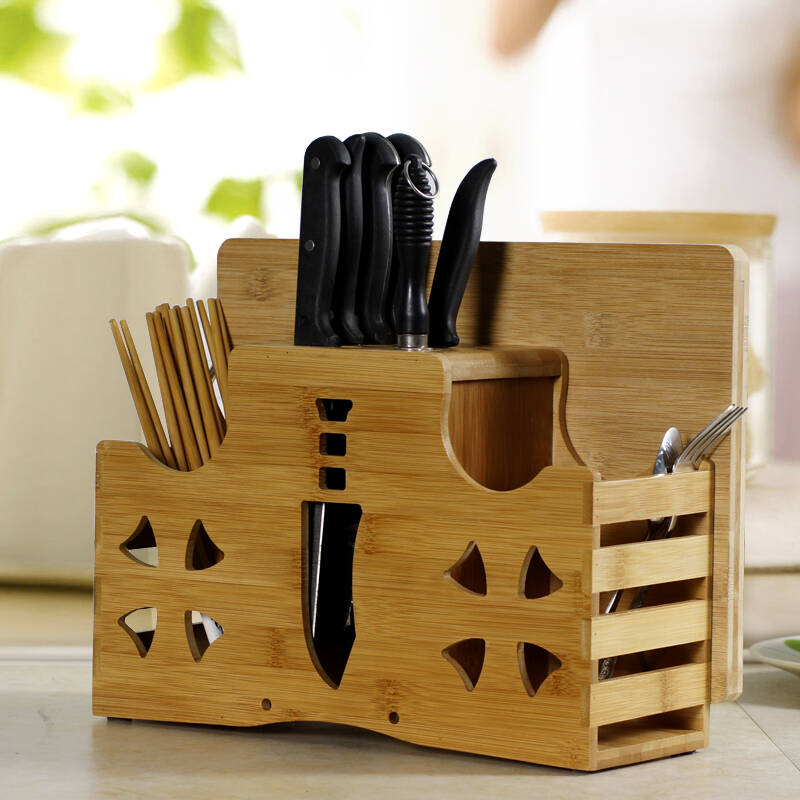 德长多功能实木插刀架 厨房用品 收纳菜刀具架 厨房刀架刀座架子 多
