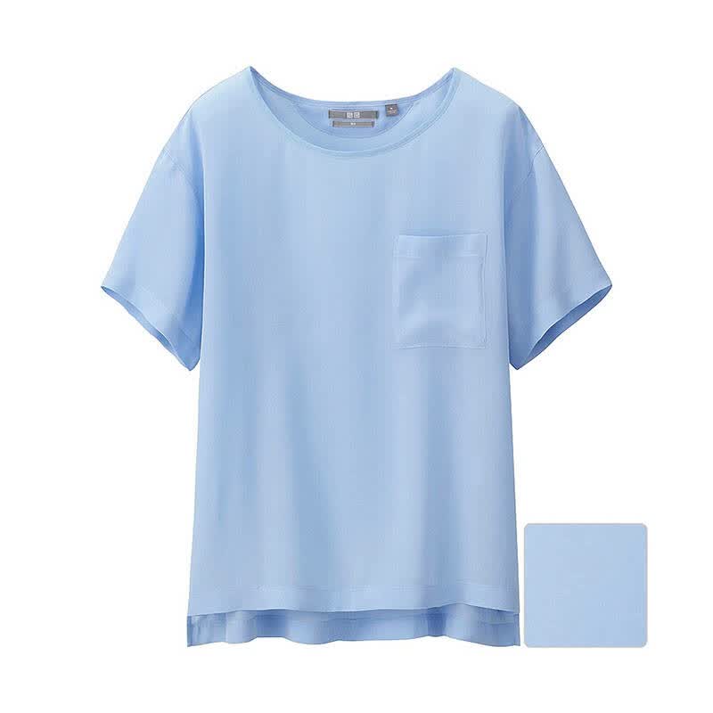 女装 真丝衬衫(短袖) 139799 优衣库uniqlo 水蓝色 155/80a(s)