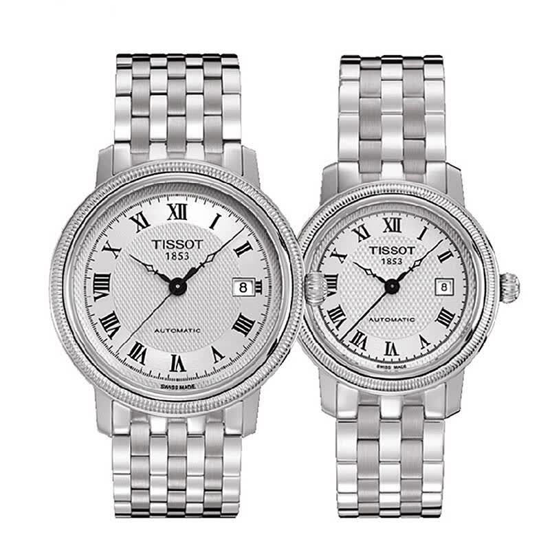 天梭(tissot)手表 港湾系列机械情侣表t045.207.11.033.00/t045.407.