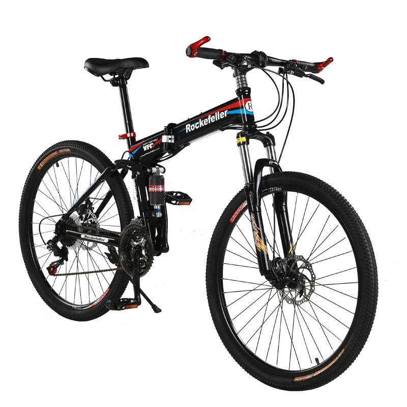 (rockefeller)r200 26寸折叠山地车 禧玛诺21速 新款双碟刹自行车