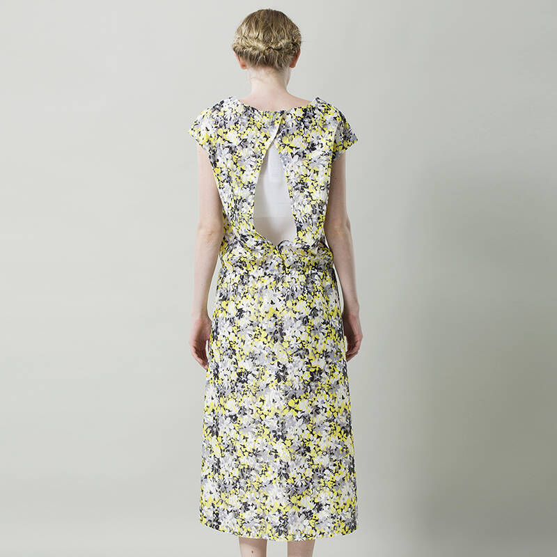 斯蒂芬妮(stephanie)女装盖袖连衣裙 s4220056002白底黄花m