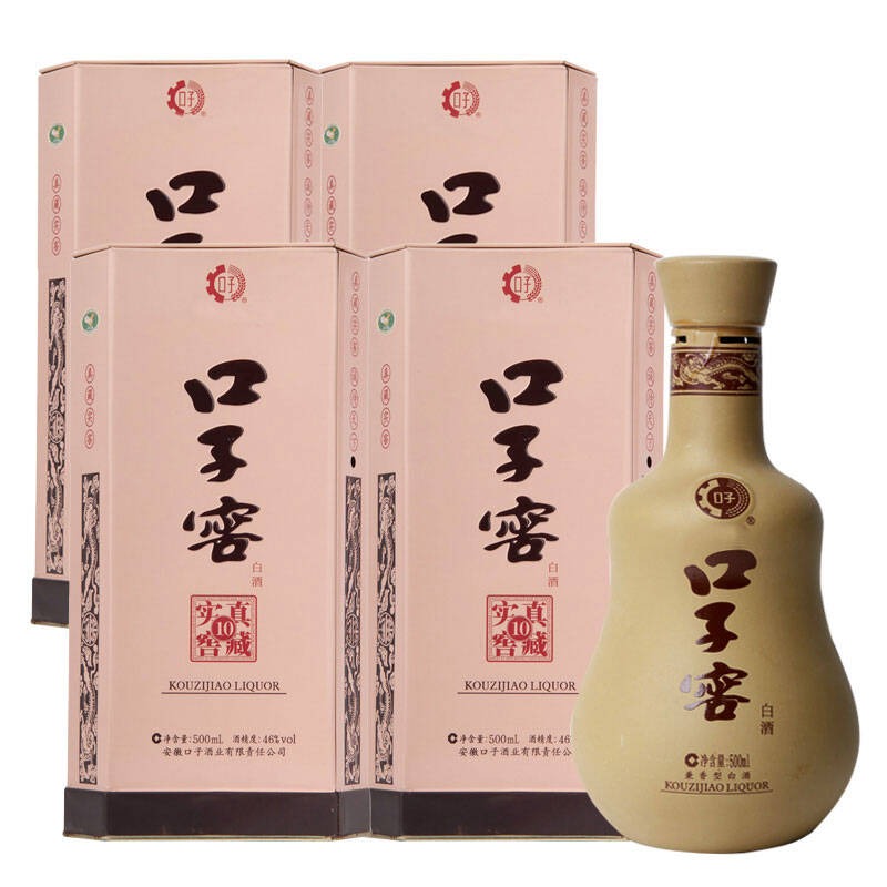 口子窖10年白酒十年46度整箱裝500ml*4