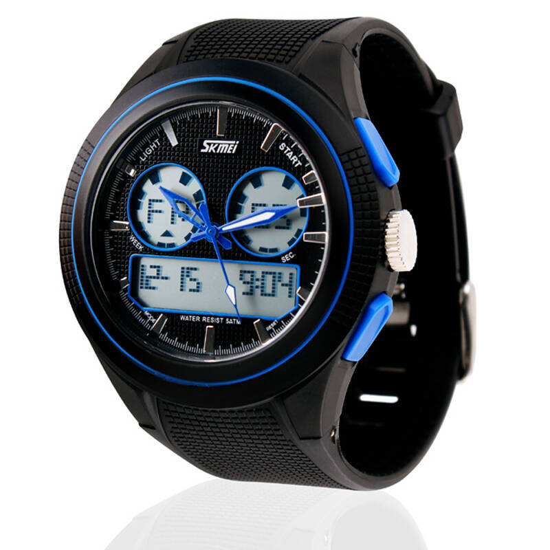 时刻美(skmei)双显手表 男士户外运动登山防水电子表 男学生多功能