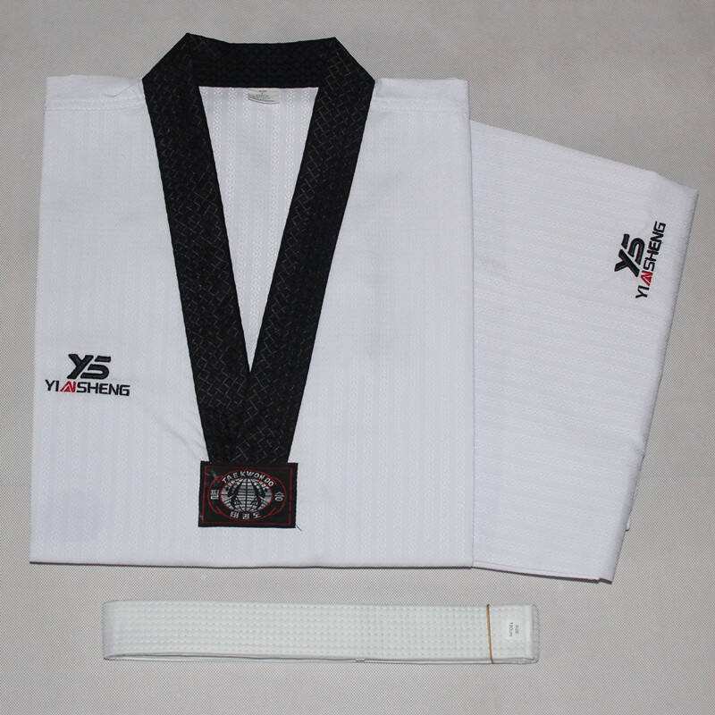 银盛(yinsheng)提花面料跆拳道服跆拳道服装新款跆拳道服儿童成人