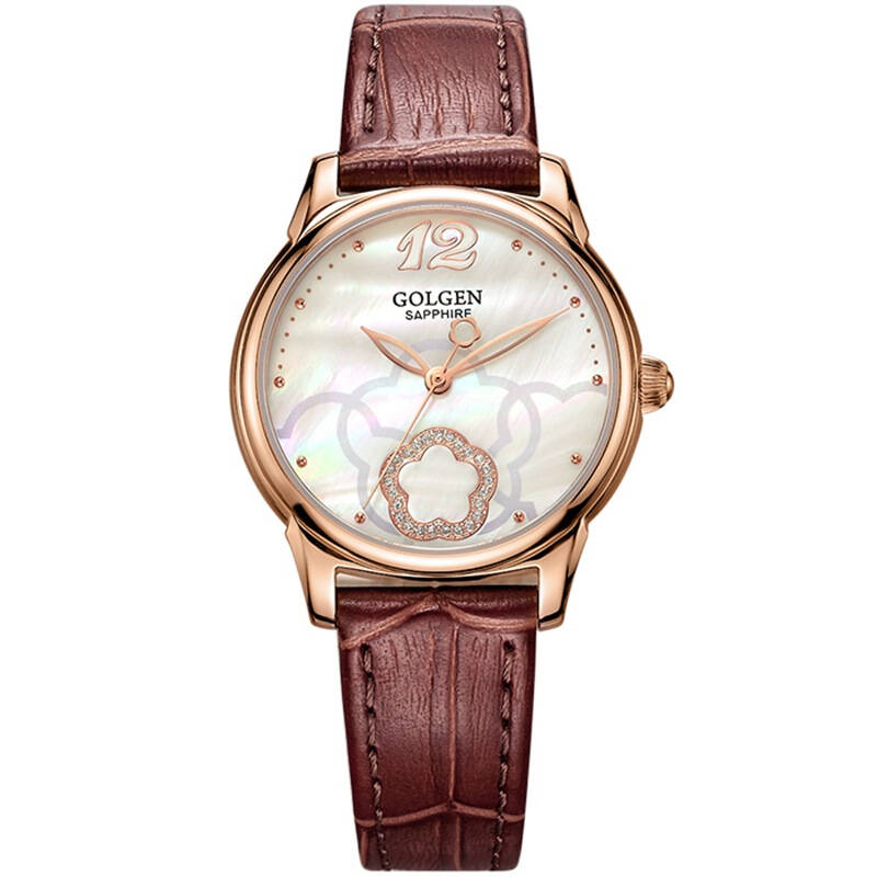 古尊(golgen)手表 优雅系列石英女表棕色gn.19013l.rs.