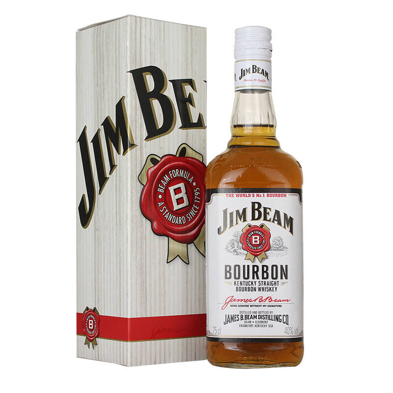 白占边波本威士忌 jim bean 750ml 带盒 在线支付顺丰闪电发货