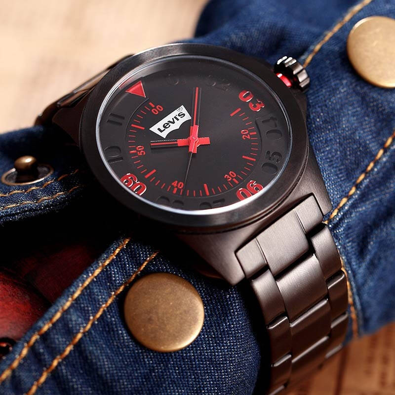 李维斯(levis)手表 时尚黑钢石英男表lti0406