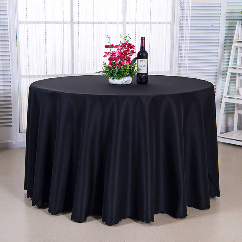 Thickened Solid Color Hotel Tablecloth Restaurant Dining Room Thickened Solid Color Hotel Tablecloth Restaurant Dining Room Round Table Cloth Meeting Fabric Activities Desk Black Plain