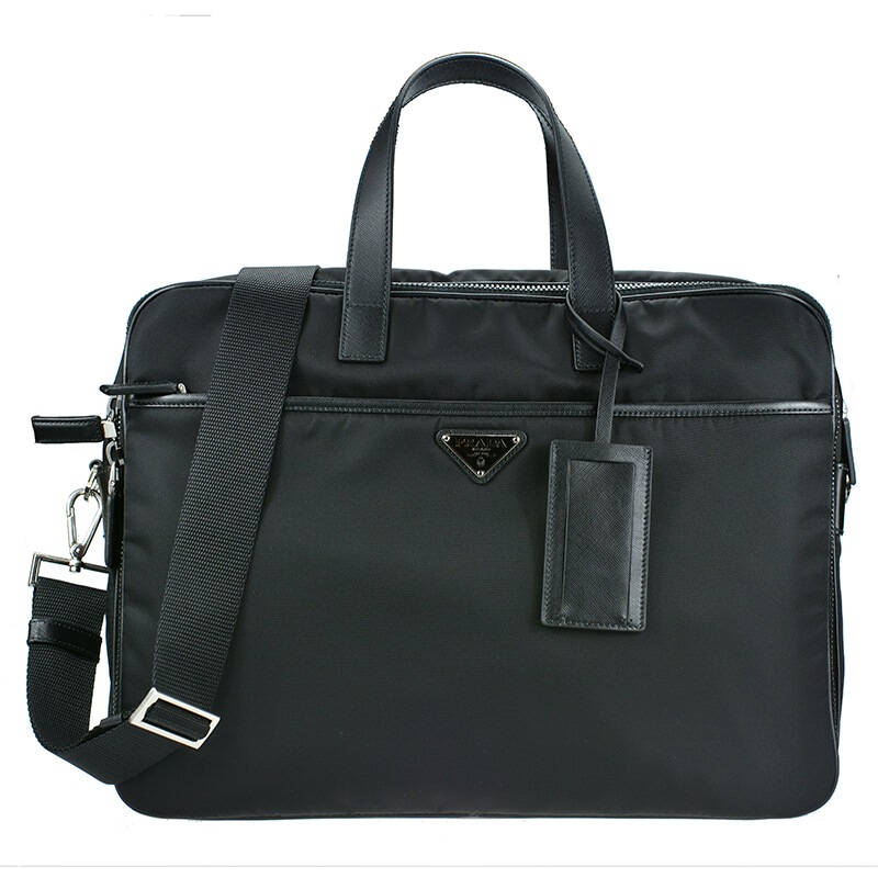 prada 普拉达 男士经典商务电脑包 单肩手提包v407s 064 f0002 京东
