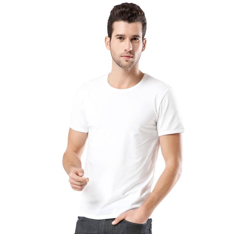 1件装男士背心纯棉螺纹运动弹力修身男式打底汗衫 白色xxl