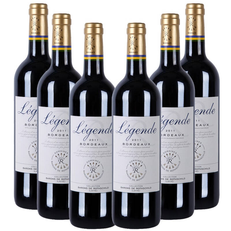 法国进口红酒 拉菲罗氏传奇波尔多干红葡萄酒 750ml*6瓶 京东自营