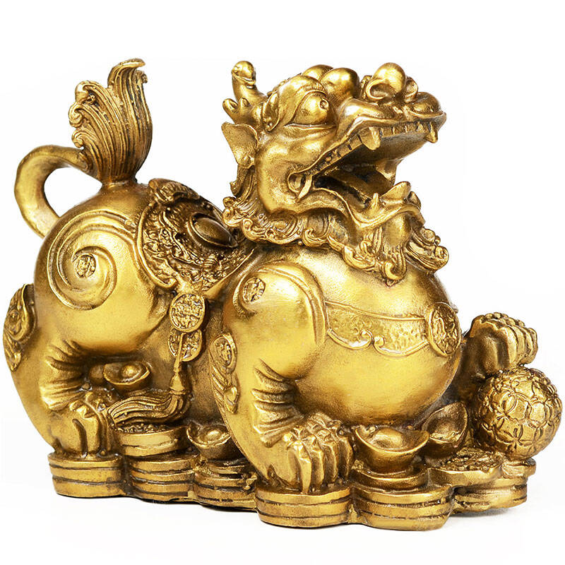 宏图好运纯铜貔貅摆件大号一对雌雄皮休聚财工艺品摆设 小号公9854n10