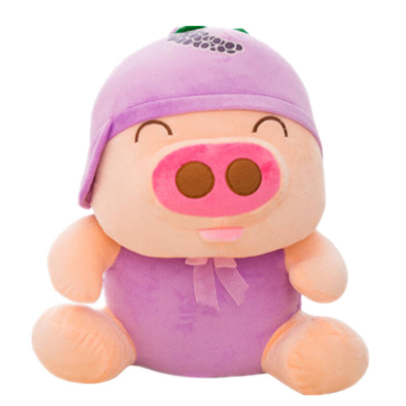 艾乐芙 水果麦兜猪公仔毛绒玩具小猪猪布娃娃玩偶 葡萄猪 50厘米