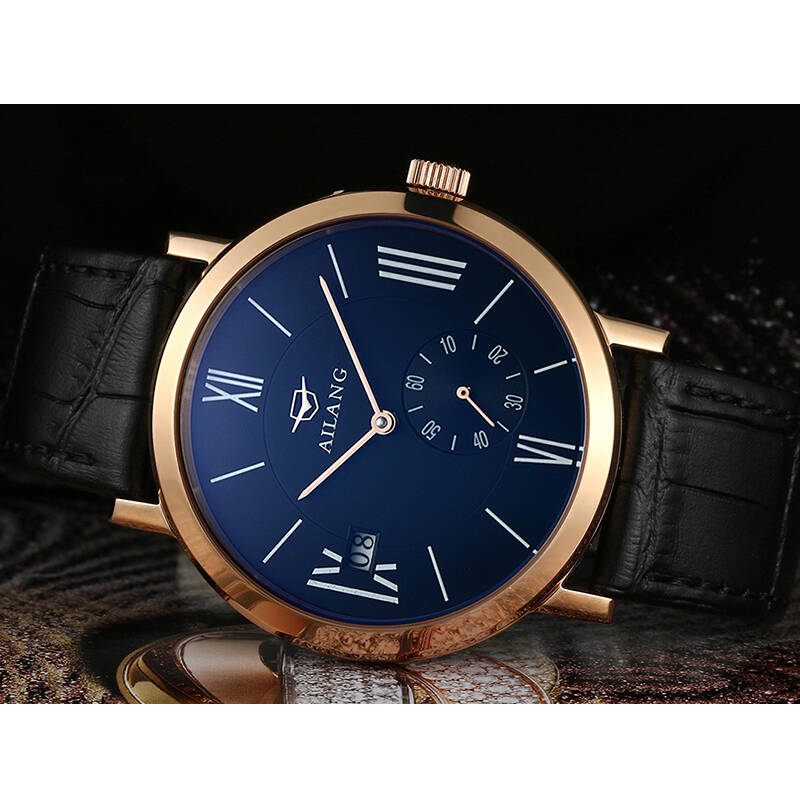 正品艾浪(ailang)手表男士全自动机械表男表真皮带超