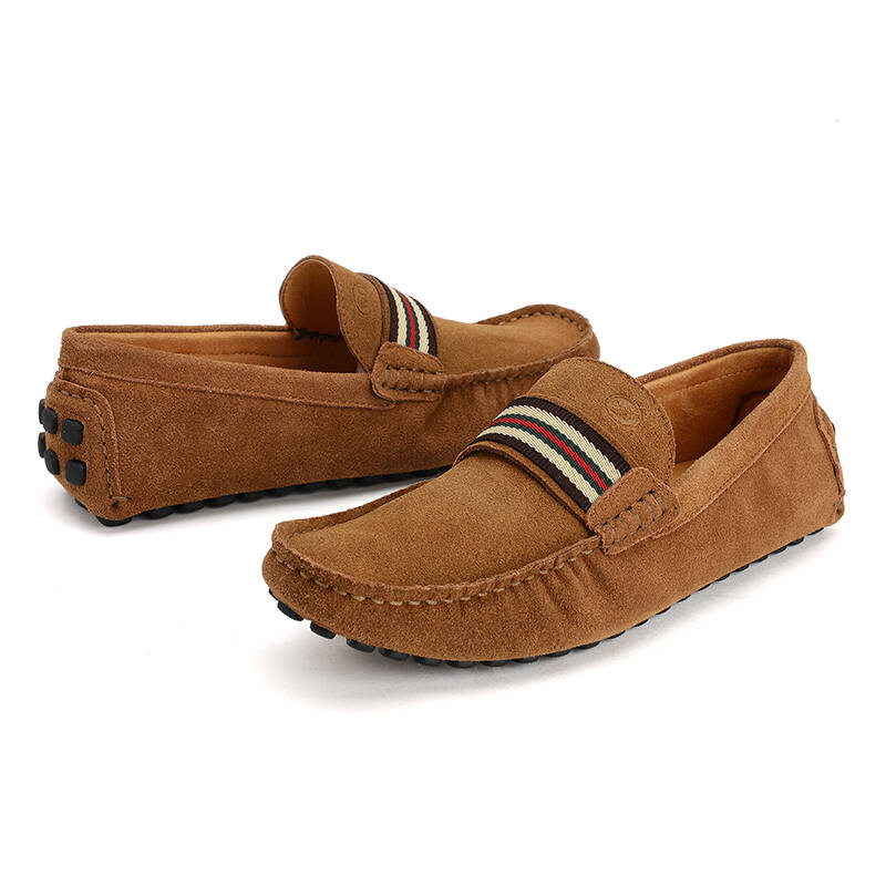 男英伦豆豆鞋 浅棕 40