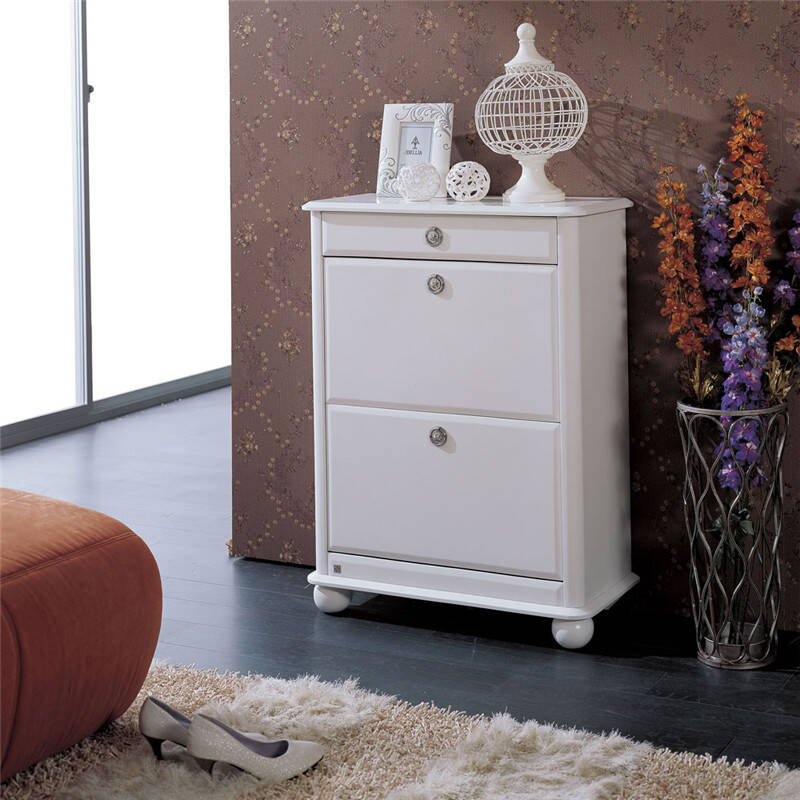 真荣小虎鞋柜 烤漆三层翻斗式 现代简欧 鞋柜 正品en-302 包邮 白色