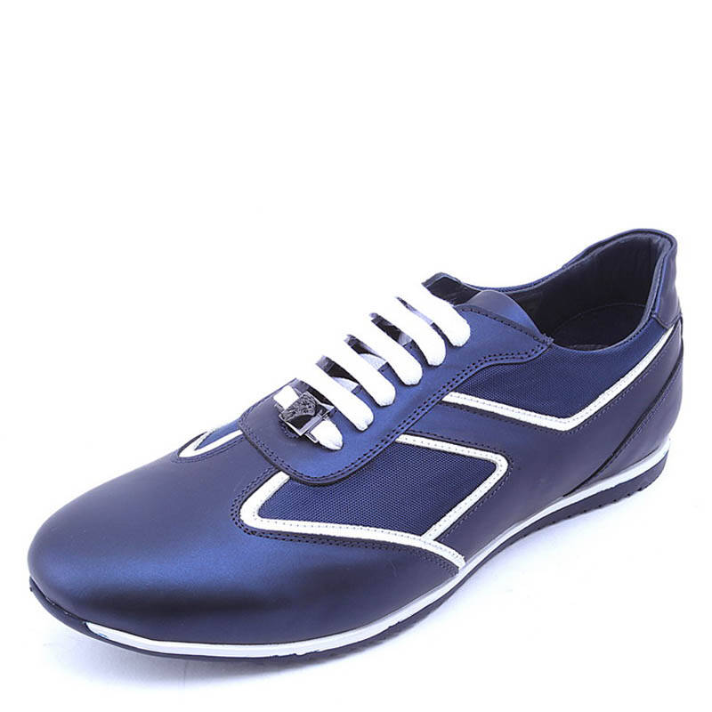 范思哲(versace)男鞋蓝紫色白边菱形男士休闲运动鞋v90s304 39