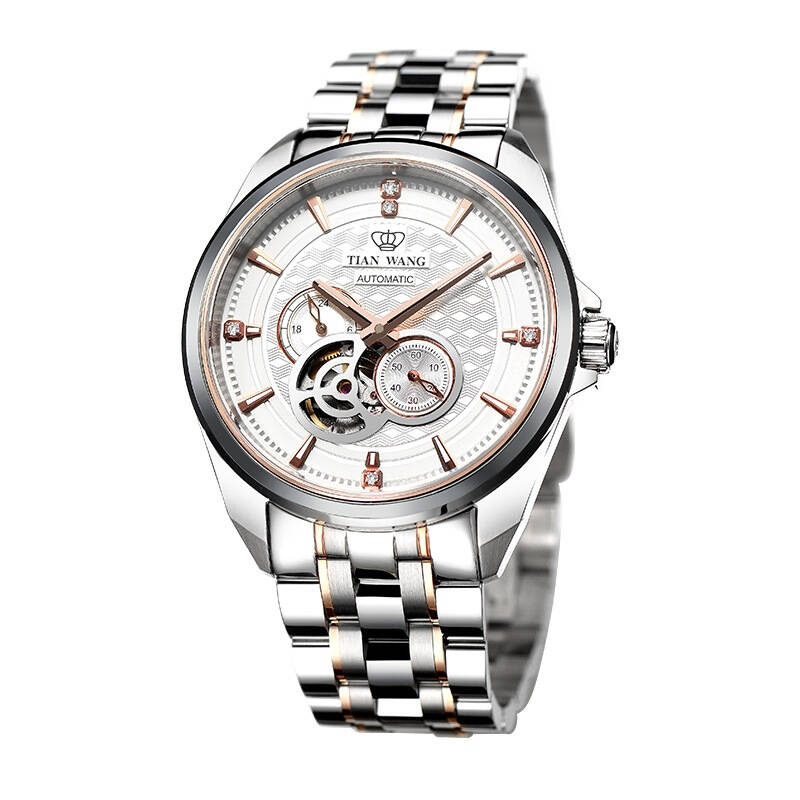 天王表(tianwang)手表钢带机械男表玫瑰金gs5810tp/dd
