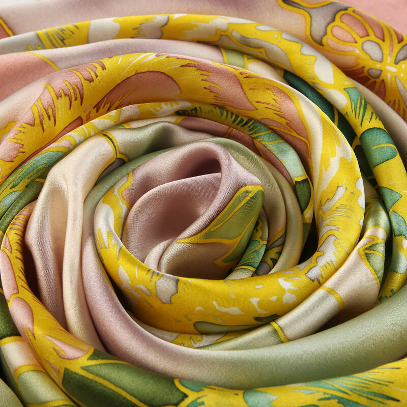 上海故事真丝大方巾夏季防晒丝巾女士桑蚕丝绸围巾空调披肩 花色牡丹