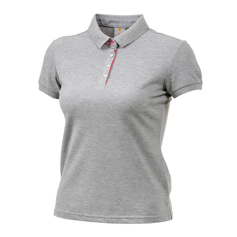361度女装纯色运动polo衫 361夏季透气短袖t恤女翻领e 中灰 m