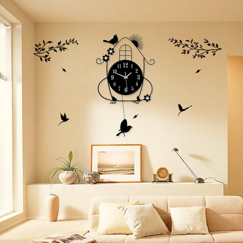 久久达(jjt)jt1302 时尚田园挂钟 大号欧式客厅钟表 现代创意时钟静音