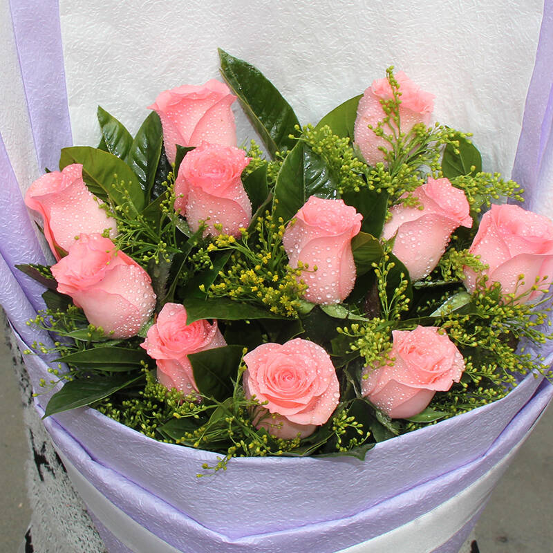 广东送花 深圳送花 北京花店 上海送花 同城送花 11朵粉玫瑰-淡淡的歌