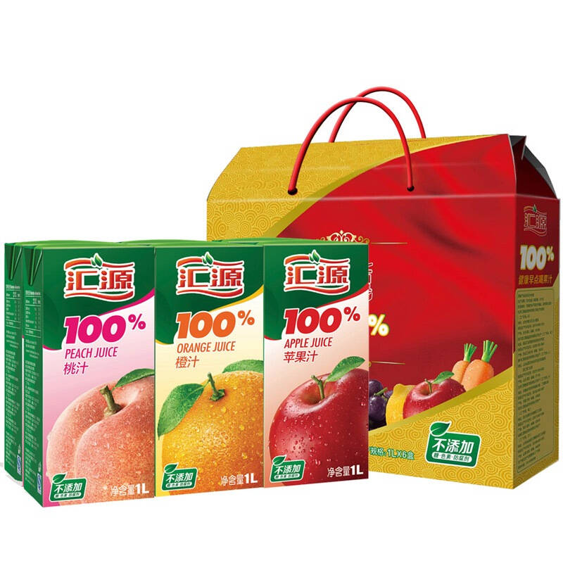 【京东超市】汇源100%果汁1l*6盒 经典礼盒