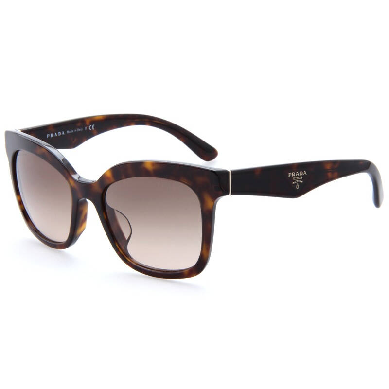 prada 普拉达 女款亚洲版时尚经典新款玳瑁色镜框茶色渐变镜片眼镜