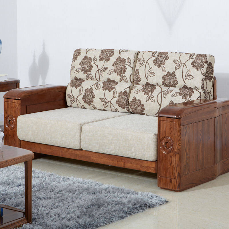 光明家具 全实木沙发组合 客厅单人双人三人沙发 简约现代沙发套装