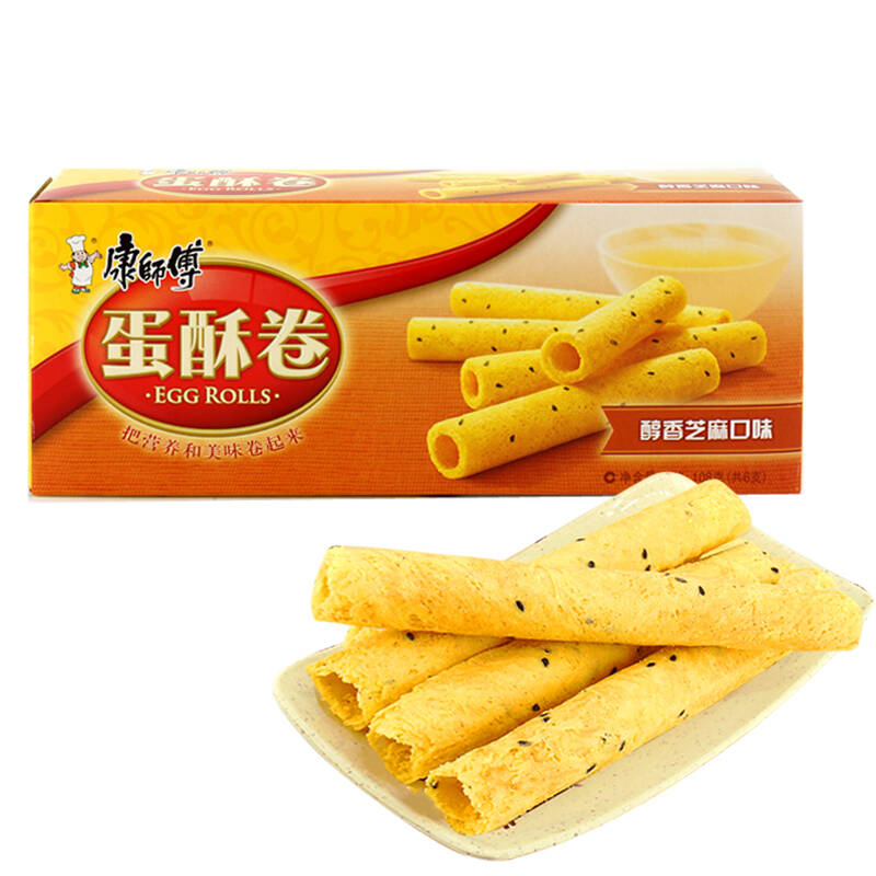 康师傅108g蛋酥卷醇香芝麻 香浓奶油味 休闲零食 小吃饼干办公室零食