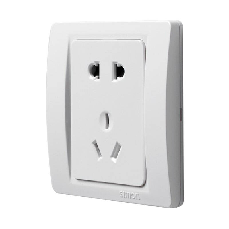 西蒙(simon)开关插座5孔插座10a 五孔电源墙壁面板二三插座(10只装)53