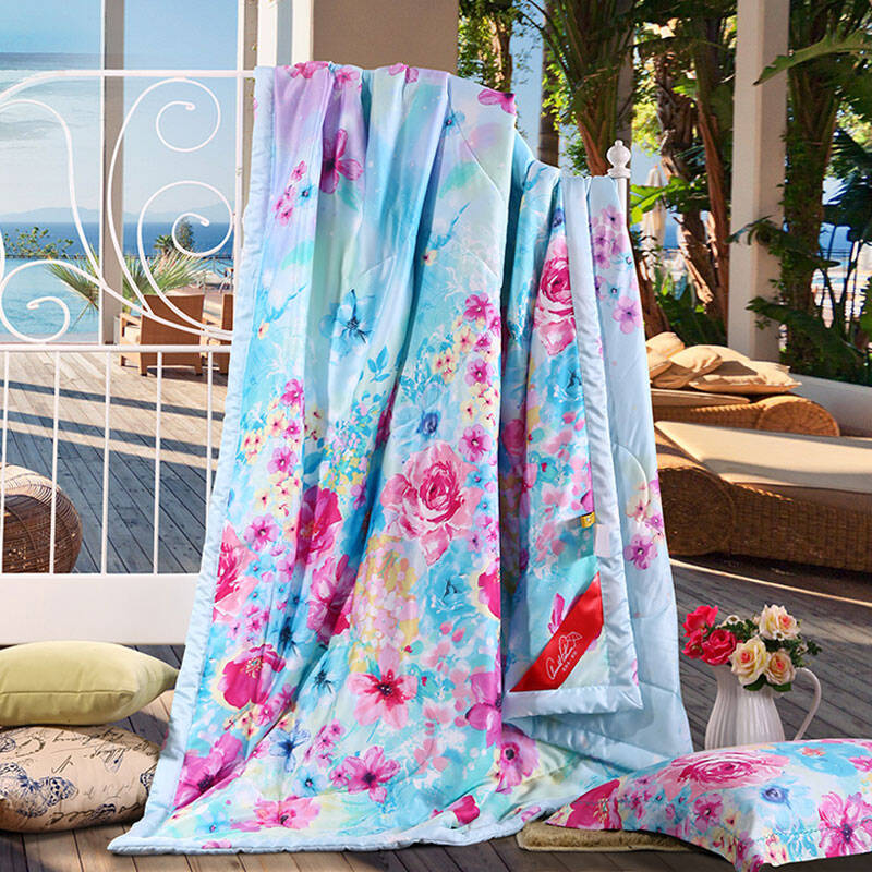 美国花雨伞家纺 天丝夏凉被空调被子时尚花卉被芯 天丝夏被-夏花兰屿