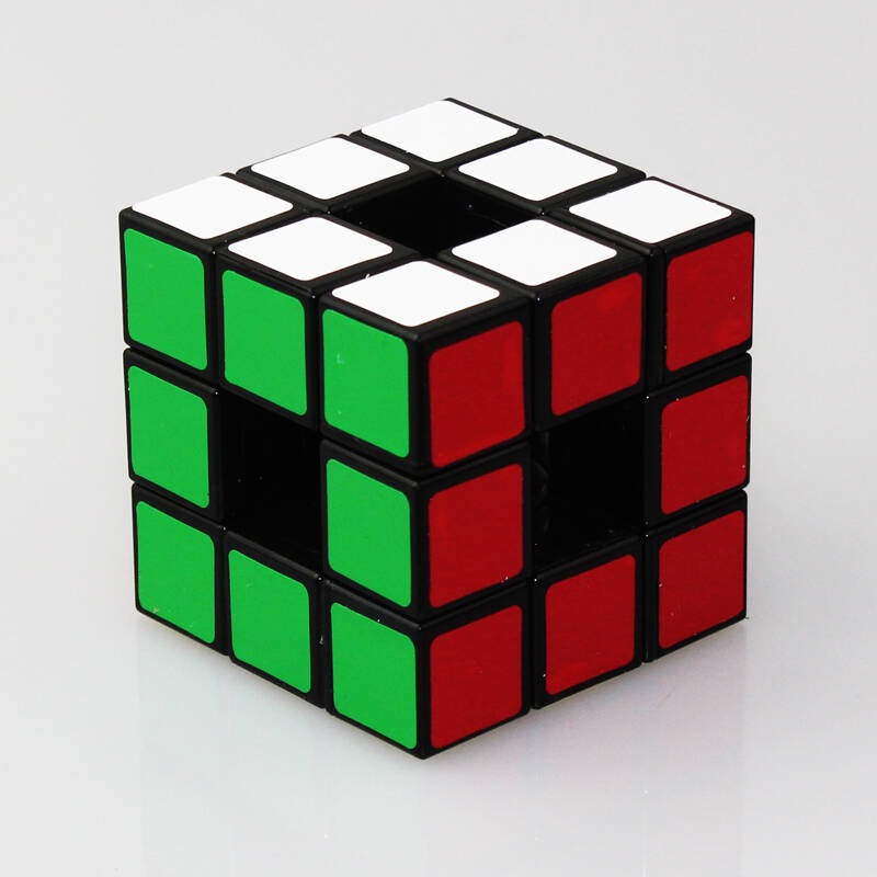 yj异形空心3阶魔方三阶玩具 空心黑色
