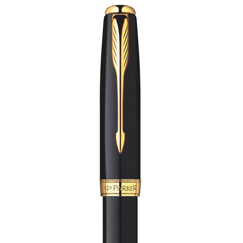 派克(parker) 08款卓尔 纯黑丽雅金夹宝珠笔