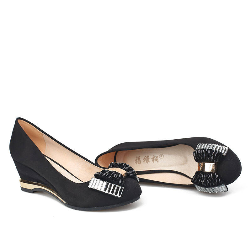 福禄桐老北京布鞋2015春秋女鞋低帮休闲舒适浅口坡跟单鞋女651324