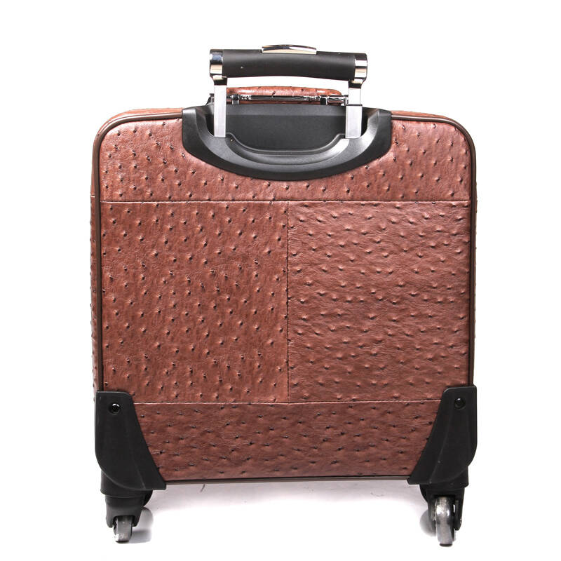 cose拉杆箱pu鸵鸟纹时尚万向轮旅行箱 男女登机箱16寸 棕色16寸